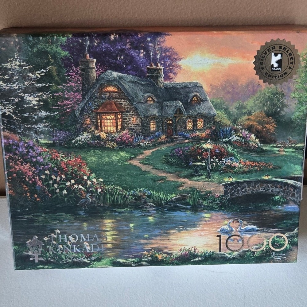 Ceaco Thomas Kinkade Sweetheart Retreat 1000 Piece Puzzle Silver Select Edition